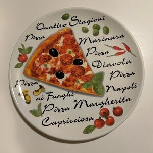 ITALIAN THEMED PIZZA CERAMIC PLATE.